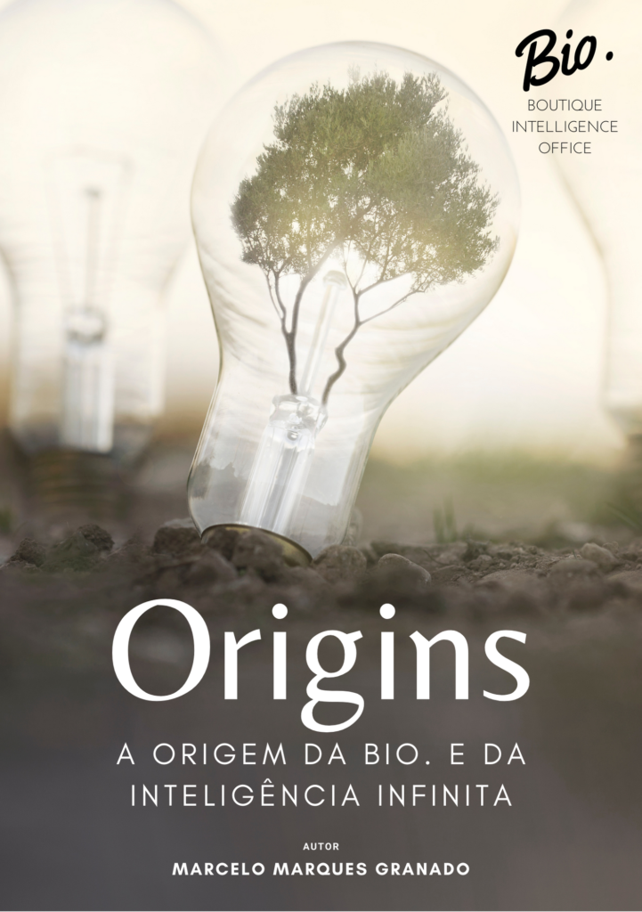 Capa do Livro #01: ORIGINS, A Origem da BIO. e da Inteligência Infinita. Livros do Portfólio de Inteligência Infinita.