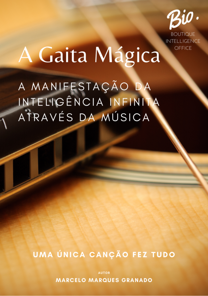 Capa do Livro #11: A GAITA MÁGICA, A Manifestação da Inteligência Infinita através da Música. Livros do Portfólio de Inteligência Infinita